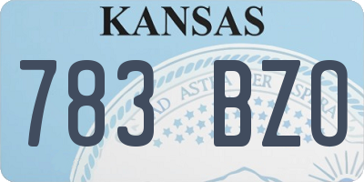 KS license plate 783BZO