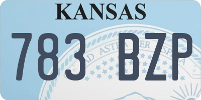 KS license plate 783BZP