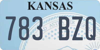 KS license plate 783BZQ