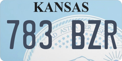 KS license plate 783BZR