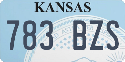 KS license plate 783BZS