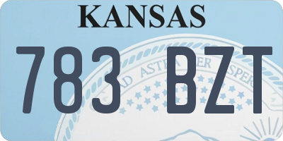 KS license plate 783BZT