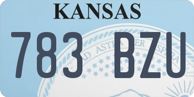 KS license plate 783BZU