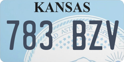KS license plate 783BZV