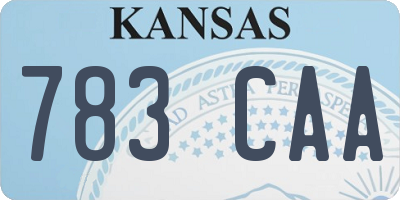 KS license plate 783CAA