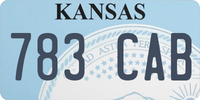 KS license plate 783CAB