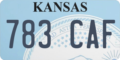 KS license plate 783CAF