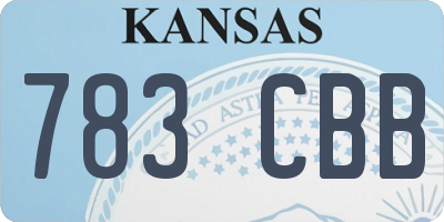 KS license plate 783CBB