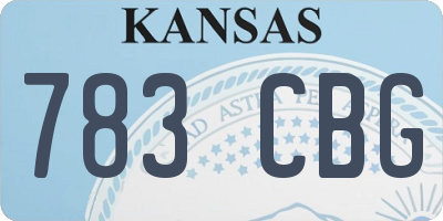 KS license plate 783CBG