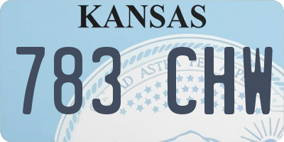 KS license plate 783CHW