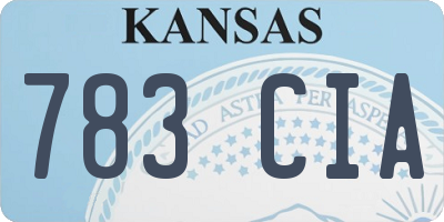 KS license plate 783CIA