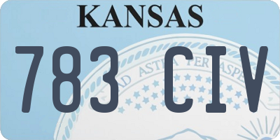 KS license plate 783CIV