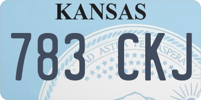 KS license plate 783CKJ