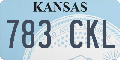 KS license plate 783CKL