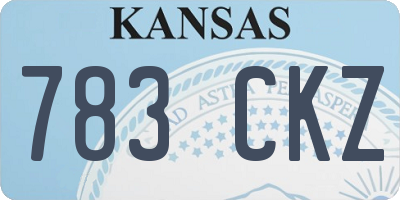 KS license plate 783CKZ