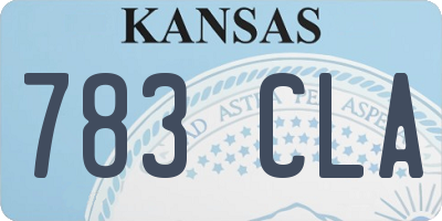 KS license plate 783CLA