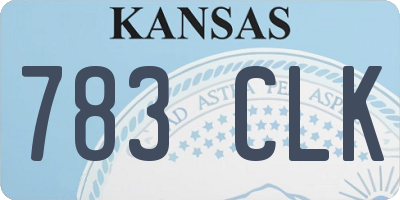 KS license plate 783CLK