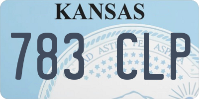 KS license plate 783CLP