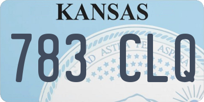 KS license plate 783CLQ
