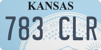 KS license plate 783CLR
