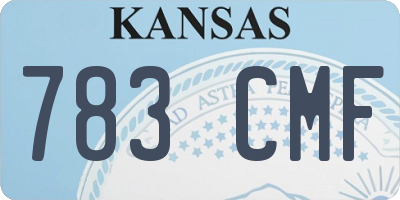 KS license plate 783CMF