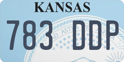 KS license plate 783DDP
