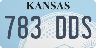 KS license plate 783DDS