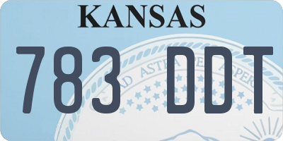 KS license plate 783DDT