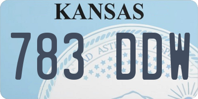 KS license plate 783DDW