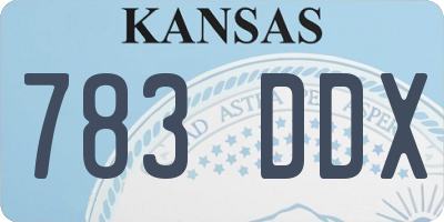 KS license plate 783DDX