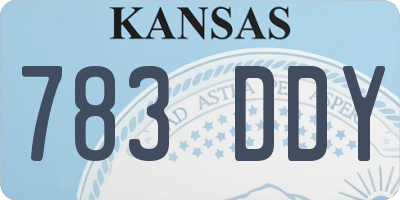 KS license plate 783DDY