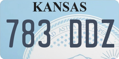 KS license plate 783DDZ