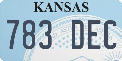 KS license plate 783DEC