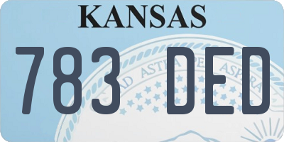 KS license plate 783DED