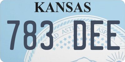 KS license plate 783DEE
