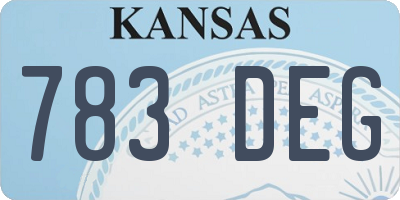 KS license plate 783DEG