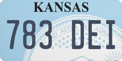 KS license plate 783DEI