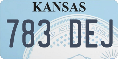 KS license plate 783DEJ