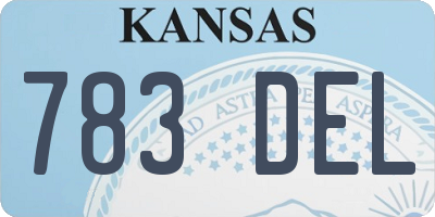 KS license plate 783DEL