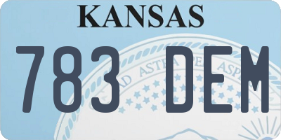 KS license plate 783DEM