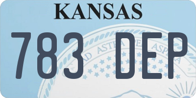 KS license plate 783DEP