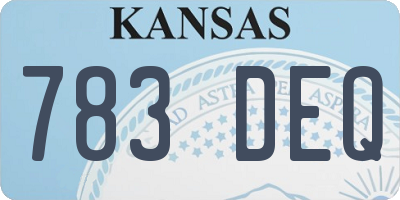 KS license plate 783DEQ