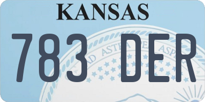 KS license plate 783DER