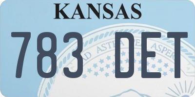 KS license plate 783DET