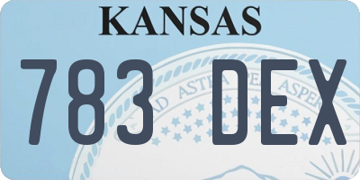 KS license plate 783DEX