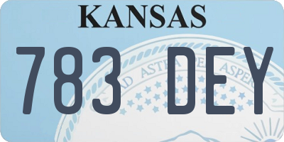 KS license plate 783DEY