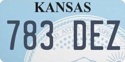 KS license plate 783DEZ