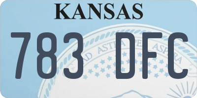 KS license plate 783DFC