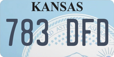 KS license plate 783DFD