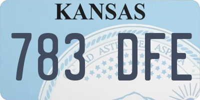 KS license plate 783DFE